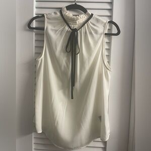 Who What Where NWT Mock Pleated Neck, Smocked Bodice Blouse, Size M